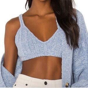 For Love and Lemons Blue Knit Thea Bralette